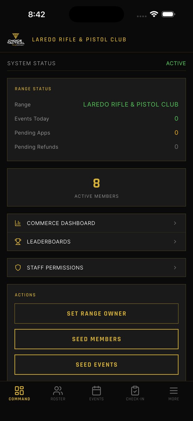 Range Command dashboard