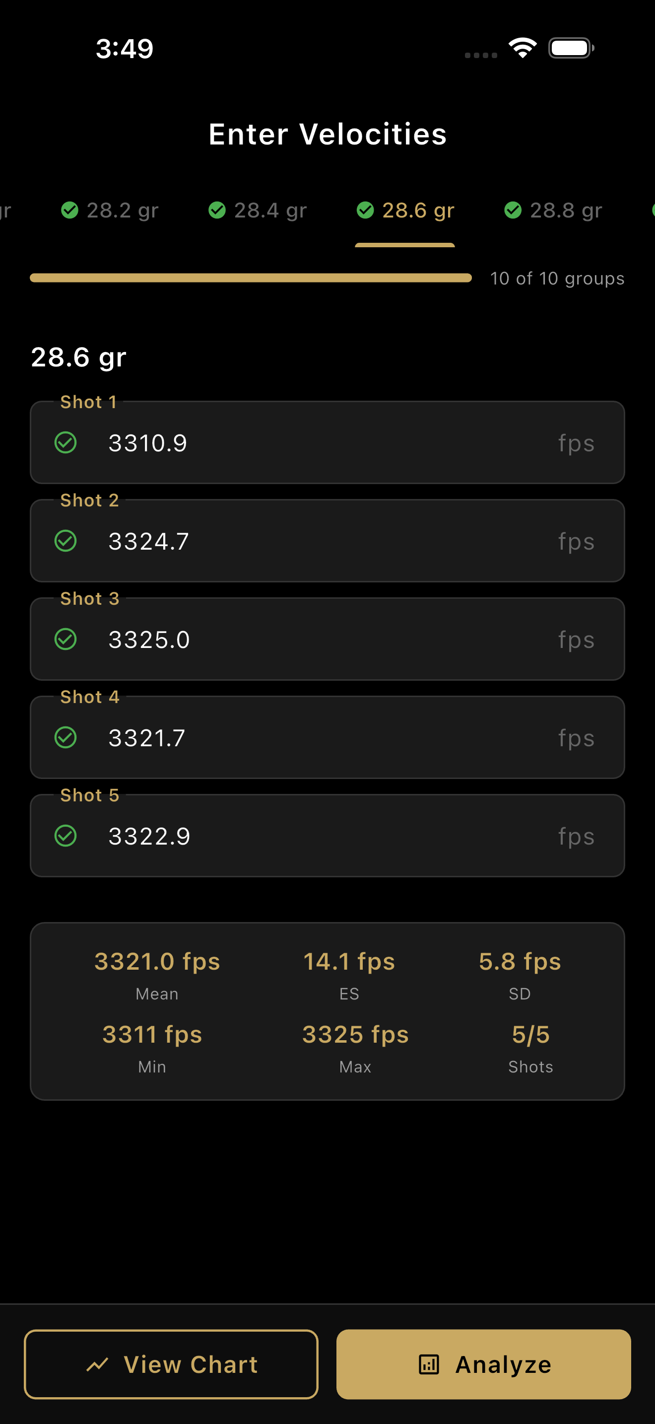 BallisticPlotter Velocity Entry