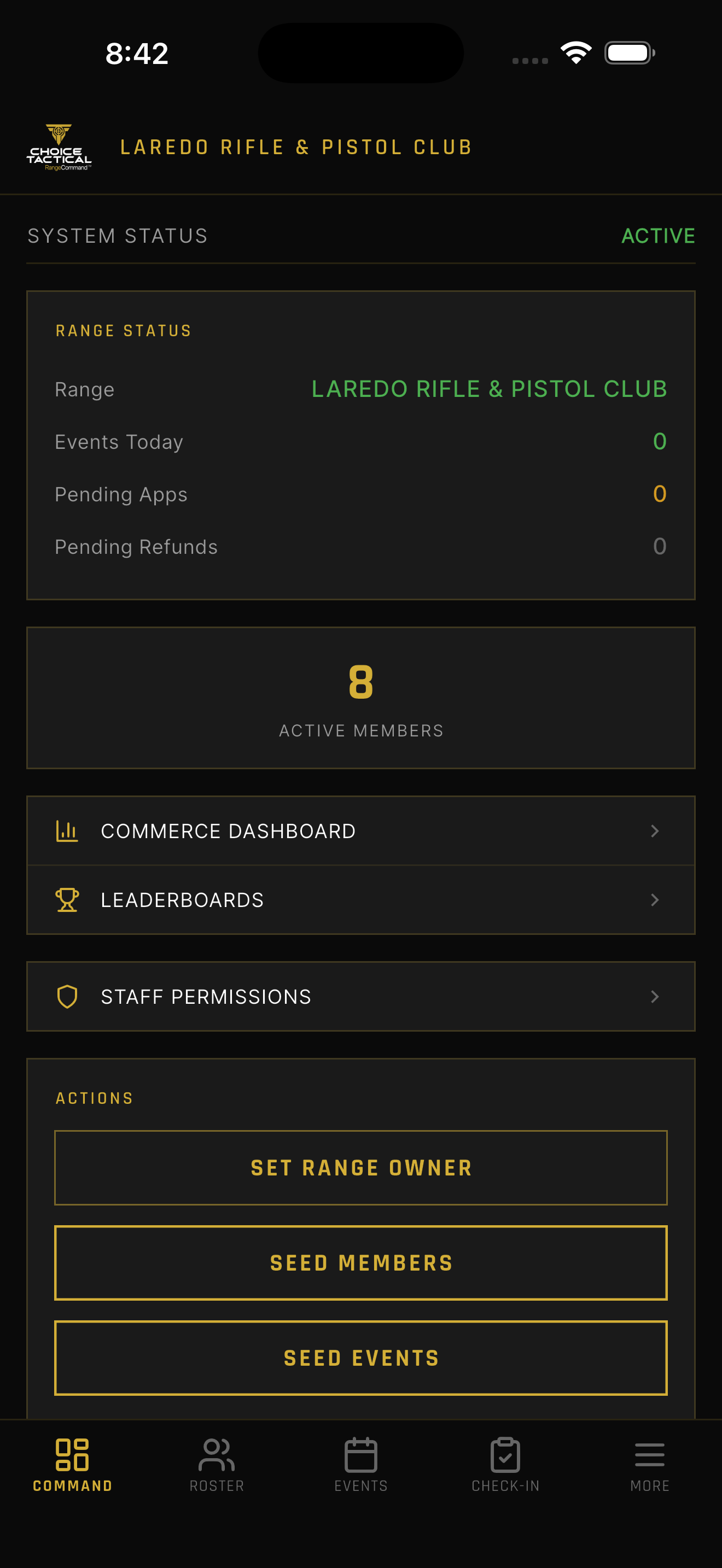 Range Command Admin Dashboard